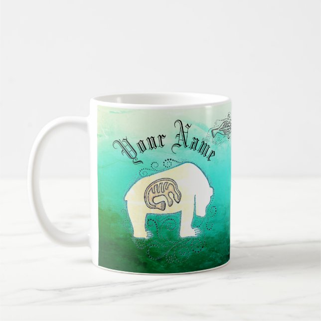 Personalized Inuit Seals and Polar Bear Coffee Mug (Left)