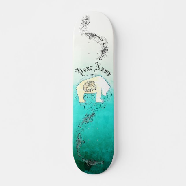 Personalized Inuit Seals and Polar Bear Skateboard (Front)