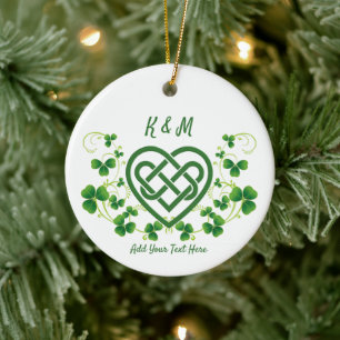 Personalized Irish Celtic Love Knot Ceramic Ornament