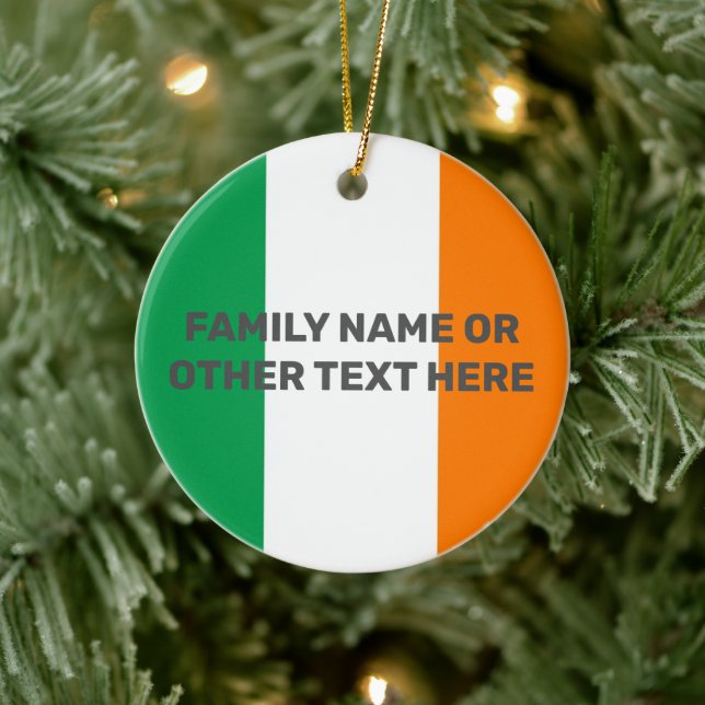 Personalized Irish Ireland Flag Ceramic Ornament (Tree)