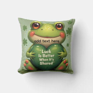 Personalized Irish Luck Frog Cushion