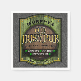 Personalized, Irish Pub Sign Napkin