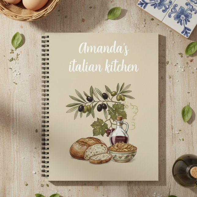 Personalized Italian Kitchen Rustic Bread  Recipe Notebook (Creator Uploaded)