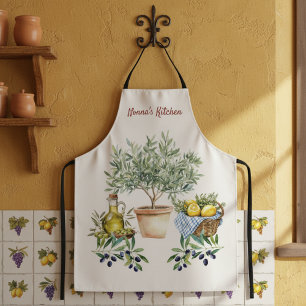 Personalized Italian Watercolor Cooking  Apron