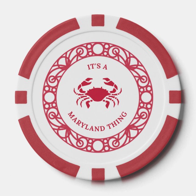 PERSONALIZED IT'S A MARYLAND THING (CRABS) POKER CHIPS (Front)