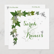 personalized ivy and fairy wedding announcement