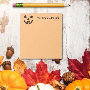 Personalized Jack-o-lantern pumpkin face Halloween Post-it Notes