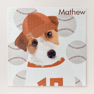 Personalized Jack Russell Dog Baseball Jersey  Jigsaw Puzzle