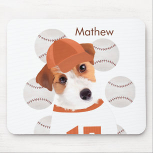 Personalized Jack Russell Dog Baseball Jersey  Mouse Pad