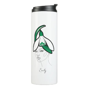 Personalized January Birth Flower Portrait Thermal Tumbler