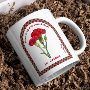 Personalized January Birth Month Flower Coffee Mug
