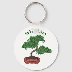 Personalized Japanese Bonsai Tree Key Ring