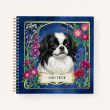 Personalized Japanese Chin Blue Notebook