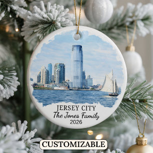 Personalized Jersey City, Custom New Jersey Ceramic Ornament