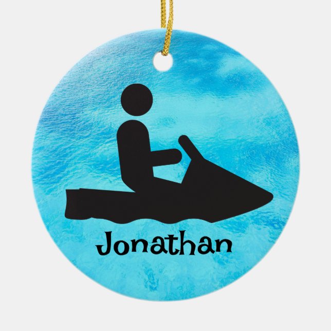 Personalized Jet Ski Ornament (Front)