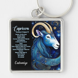 Personalized Jewel Galaxy Zodiac Capricorn Key Ring