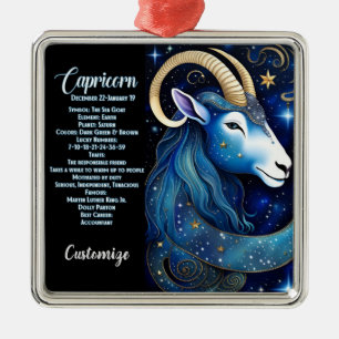 Personalized Jewel Galaxy Zodiac Capricorn Metal Ornament