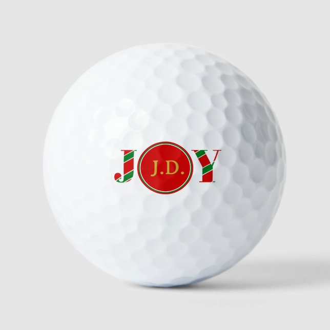 Personalized Joy GOLFMAS Christmas Golf Ball  (Front)