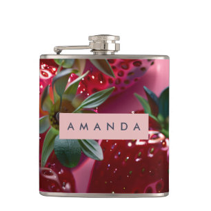 Personalized Juicy Strawberry Bliss Hip Flask