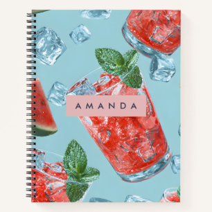 Personalized Juicy Watermelon Mint Sparkle Notebook