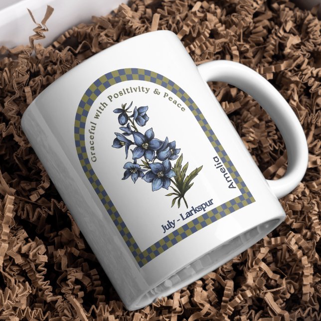 Personalized July Birth Month Flower Coffee Mug (Creator Uploaded)