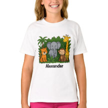 Personalized Jungle Safari Fun Kids T-Shirt 