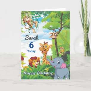 Personalized Jungle Themed Card For Kids
