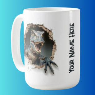Personalized Jurassic Raptor Dinosaur  Coffee Mug