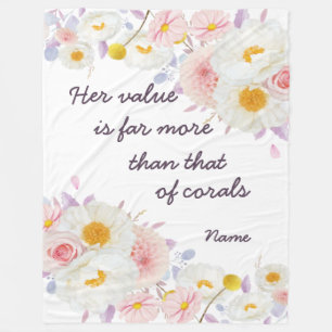 Personalized JW sisters gifts - Proverbs 3:15   Fleece Blanket