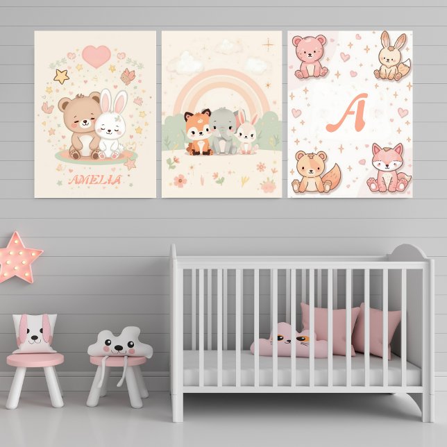 Personalized Kawaii Nursery Baby Name Poster (Creator Uploaded)
