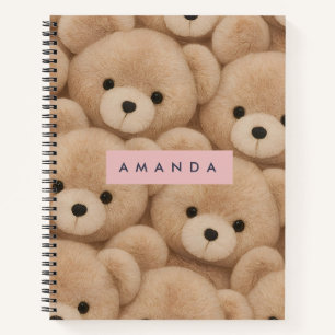 Personalized Kawaii Plush Teddy Bear Notebook