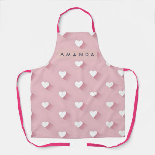 Personalized Kawaii Soft Pink Heart Apron