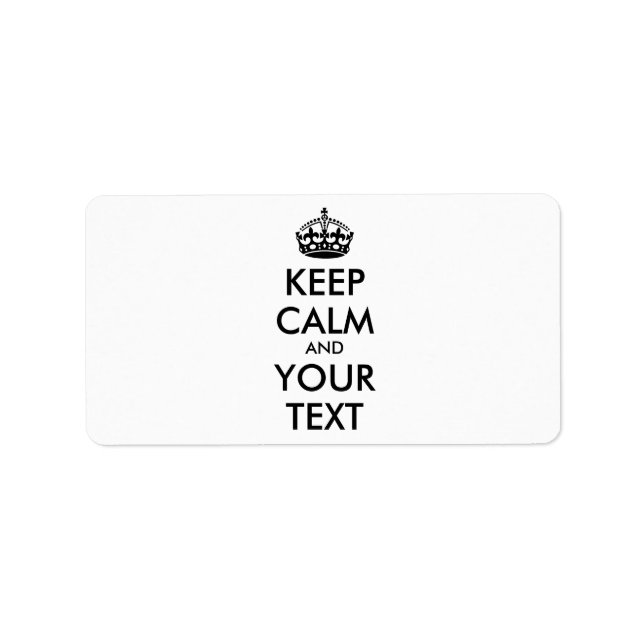 Personalized KEEP CALM and YOUR TEXT - black Label (Front)
