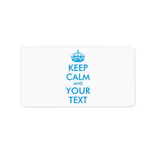Personalized KEEP CALM and YOUR TEXT - blue Label