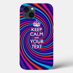 Personalized KEEP CALM AND Your Text iPhone 13 Case