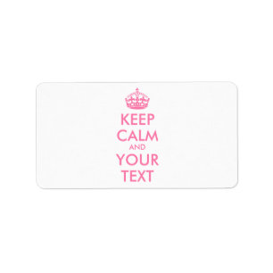 Personalized KEEP CALM and YOUR TEXT - pale pink Label
