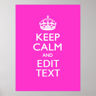 Personalized Keep Calm And Your Text Pink Decor