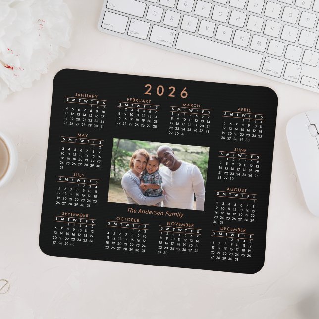 Personalized Keepsake Photo 2026 Calendar Mouse Pad (Creator Uploaded)
