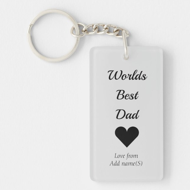 Personalized keychain worlds best dad (Front)
