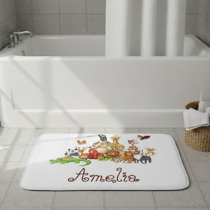 Personalized Kid's animals  Bath Mat