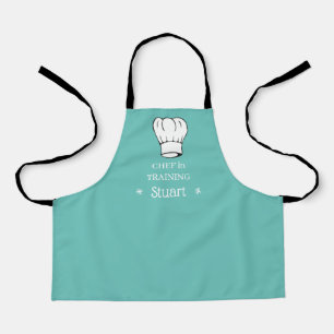 Personalized Kids Aprons Chef in Training L/Teal