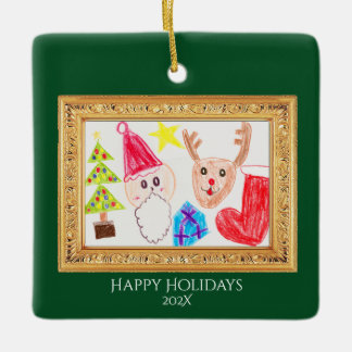 Personalized Kids Art & Photo Christmas Ornament