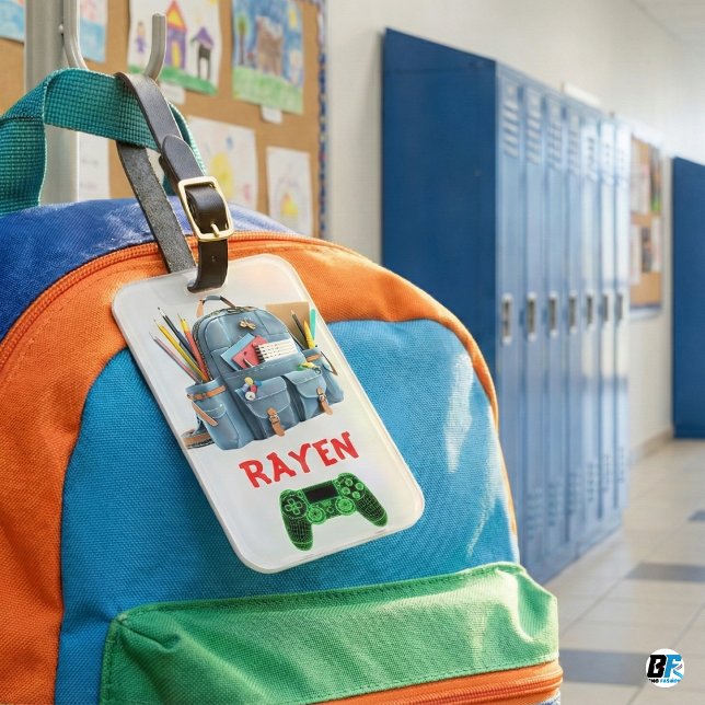 Personalized Kids -  Backpack & Gamer Design Luggage Tag (Creator Uploaded)
