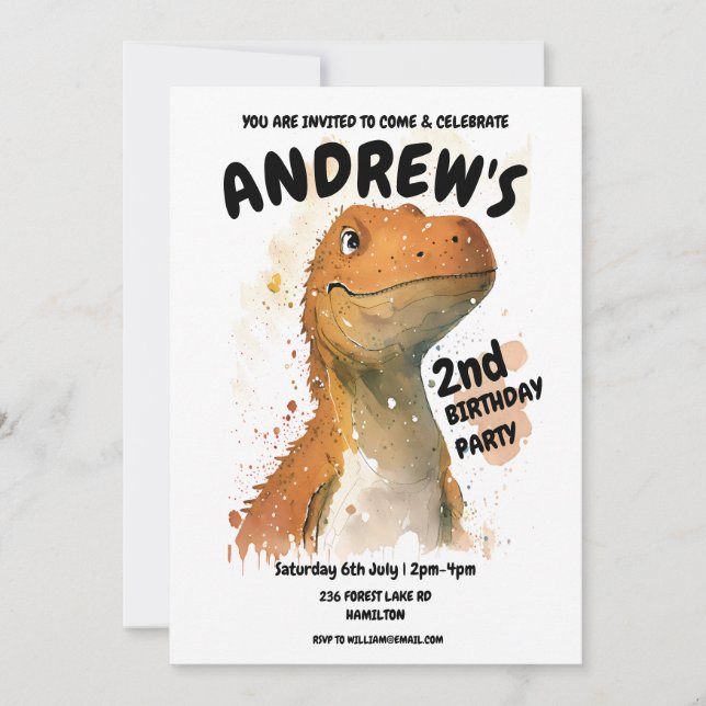 Personalized Kids Birthday Party Invitation (Front)