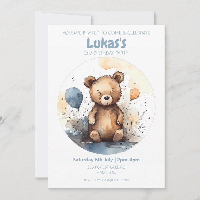 Personalized Kids Birthday Party Invitation (Front)