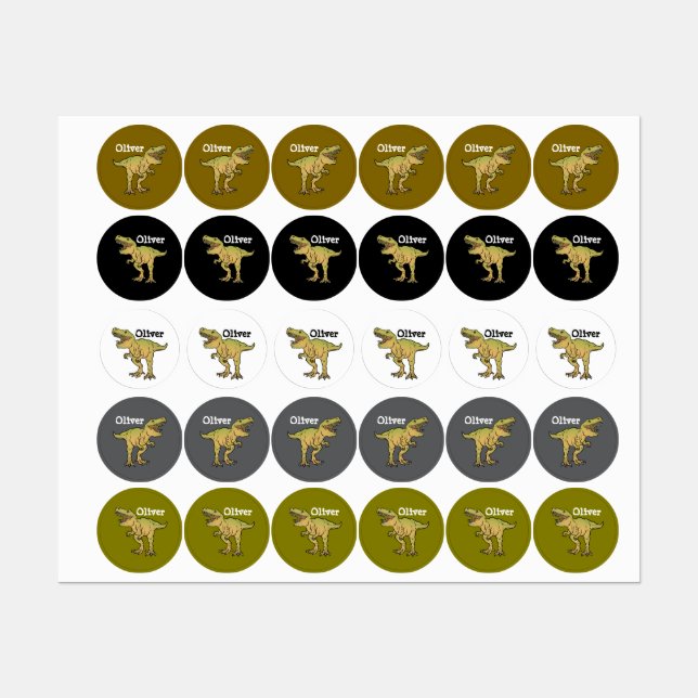 Personalized Kids Brown and Green T-REX Dinosaur  (Sheet)