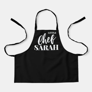 Personalized Kids Chef Apron   Elegant Black