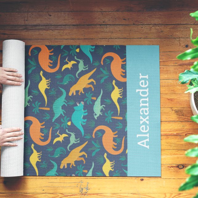 Personalized Kids Dinosaur Pattern Yoga Mat (Creator Uploaded)