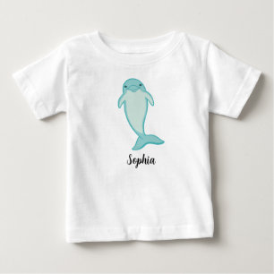 Personalized Kids Dolphin Girls Baby T-Shirt