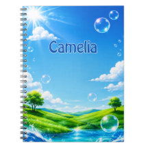 Personalized Kids Frutiger Aero Name Notebook